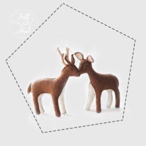 Őzbak és suta gyapjú filc figura szabásminta